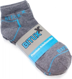 Pracovní sportovní kotníkové ponožky, šedé, 12 párů (velikosti 39–50)