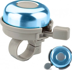 Kovový cyklistický zvonek na řídítka – hlasitý klasický, modrý