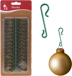 Zelené háčky na vánoční ozdoby 3,5 cm, 60 ks