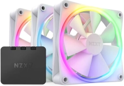 Sada 3 ventilátorů NZXT F120 RGB s řadičem – bílá
