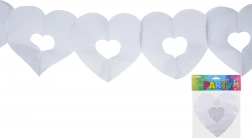 Girlanda bílá srdce 3 m