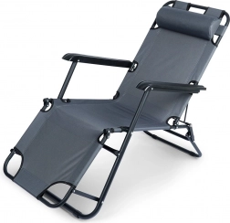 Skládací zahradní lehátko Vilde, šedé