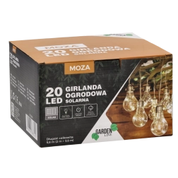 Solární zahradní girlanda 20 LED teplá bílá 5,8 m IP44