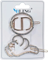 Sponky do vlasů BLING – zlaté, sada 2 ks, typ IV
