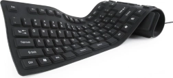 Silikonová voděodolná klávesnice USB s OTG adaptérem, černá