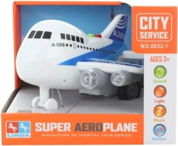 Velké bateriové letadlo se světlem a zvukem