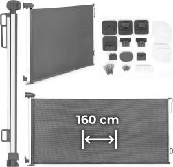 Výsuvná bezpečnostní zábrana 160 cm na schody a dveře, šedá ecotoys