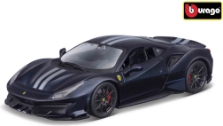 Ferrari TOP 488 Pista modrá se stříbrným pruhem 1:24 model Bburago
