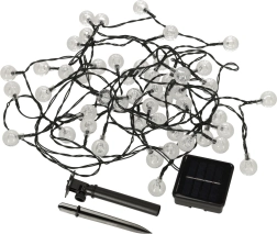 Solární zahradní LED světýlka kulatý tvar 7m teplá bílá