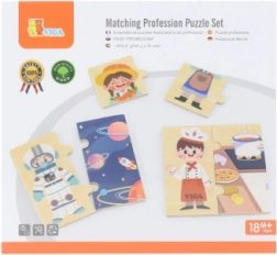 Viga dřevěné pexeso povolání – 24 dílků, 8 profesí