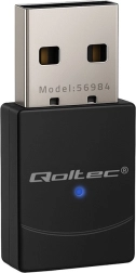 Qoltec bezdrátový mini adaptér Wi‑Fi 6 s Bluetooth 5.4, USB