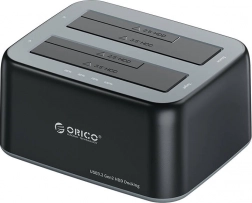 Orico dokovací stanice pro 2.5"/3.5" HDD/SSD s klonováním, USB 3.2 Gen 2 10 Gb/s, černá