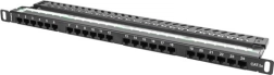 Patch panel 24 portů 0.5U Cat.5e černý