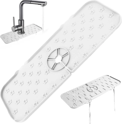 Silikonová odkapávací podložka na dřez, bílá