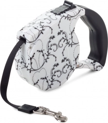 Automatické vodítko s blokovací funkcí 5m, bílé s liliemi