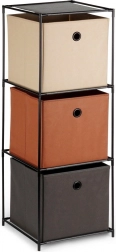 Kovový regál s látkovými boxy 34,5 × 34,5 × 100 cm