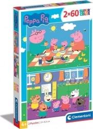 puzzle prasátko peppa 2×60 dílků clementoni