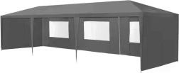 Zahradní párty stan 3 × 9 m, 8 stěn, šedý, MultiGarden
