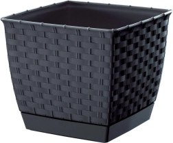 Květináč Ratolla Square antracitový 22 cm