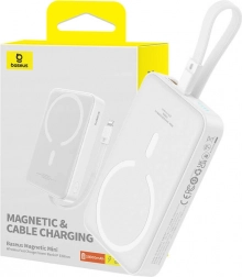 Magnetická powerbanka BASEUS Magnetic Mini 10000 mAh s MagSafe a rychlým nabíjením 20 W (bílá)