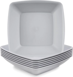 Sandy hluboké plastové talíře 17,5 cm, 500 ml, šedé, 6 ks