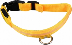 Svítící LED obojek pro psa 34-42 cm žlutý