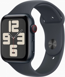Apple Watch SE GPS + Cellular s hliníkovým pouzdrem 44 mm v barvě půlnoci, sportovní pásek M/L