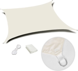 Čtvercová stínící plachta voděodolná 3×3 m MultiGarden – Béžová