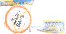 Dětský plastový bubínek s paličkami 21 cm