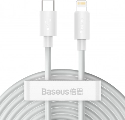 Baseus Simple Wisdom kabelová sada USB‑C na Lightning 20 W PD, 1,5 m, bílá (2 ks)