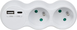 Dvojitá zásuvka s USB a USB‑C MCE339, typ E