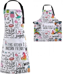 Kuchyňská zástěra s jednorožci v tubě