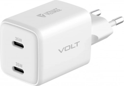 Nabíječka USB C dual 35W VOLT GaN bílá
