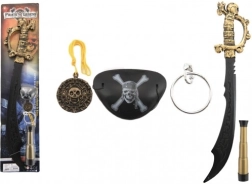 pir átská sada meč s doplňky z plastu 58 cm na kartě