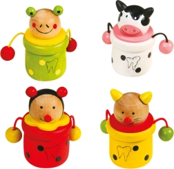 Dřevěné krabičky na zoubky Zvířátka 4 ks