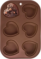Silikonová forma na muffiny srdce, 6 ks – ORION