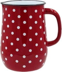Smaltovaný džbán 2,5 l s puntíky červený TORO