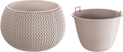 Květináč Splofy Bowl s vkladem 37 cm mocca
