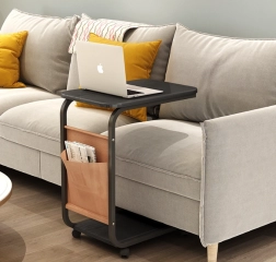 Mobilní konferenční/stolek k sedačce na kolečkách – černý