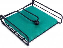 Kovový stojan na ubrousky s přítlačným ramenem 19 × 19,5 cm – černý