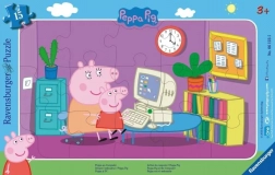 puzzle 15 dílků v rámečku peppa pig