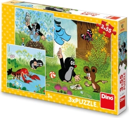 Dino puzzle Krteček a modré kalhotky 3×55 dílků