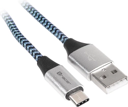USB 2.0 kabel USB‑A na USB‑C, 1 m, černo‑modrý