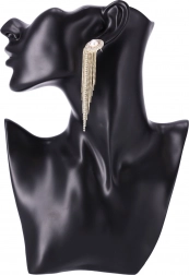 Dlouhé náušnice se zavěšenými krystaly - zlato