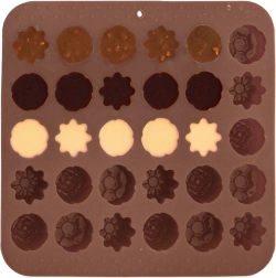 Silikonová forma na pralinky Sillinie, 30 květinových tvarů