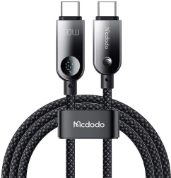 MCDODO USB‑C na USB‑C kabel s LED displejem 60 W, 1,2 m, černý