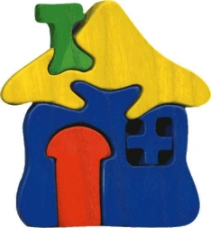 Fauna dřevěné vkládací puzzle malý domeček