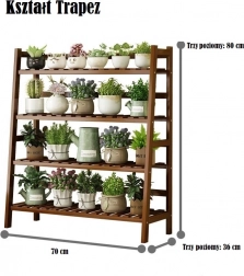 Schodový bambusový květinový stojan, 3 úrovně, 70 cm