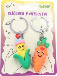 Klíčenka přátelství se zeleninovým motivem, 2 ks