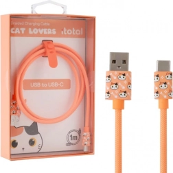 usb‑c nabíjecí kabel s oranžovou kočkou